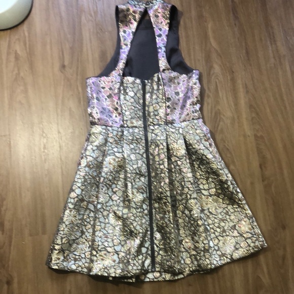 Pink and gold glittery floral urban outfitters cocktail dress - Picture 7 of 11
